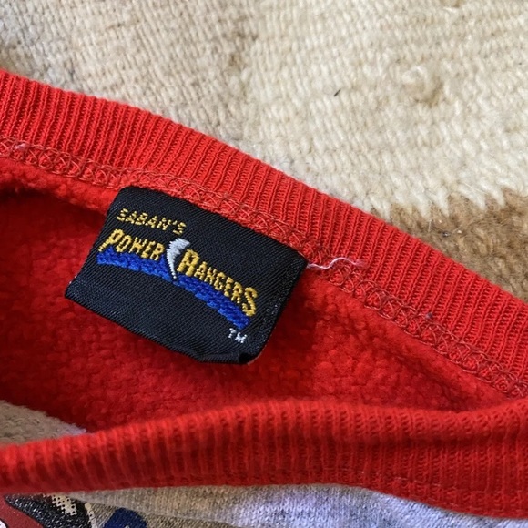 Vintage 90s Red Gray by Sabans Power Ranger Turbo Sweatshirt size 7Y - Picture 2 of 5